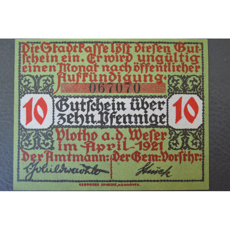Німеччина. Нотгельд. 10 Pf ( 10 ) Німеччина. Нотгельд. 10 Pf ( 10 )
