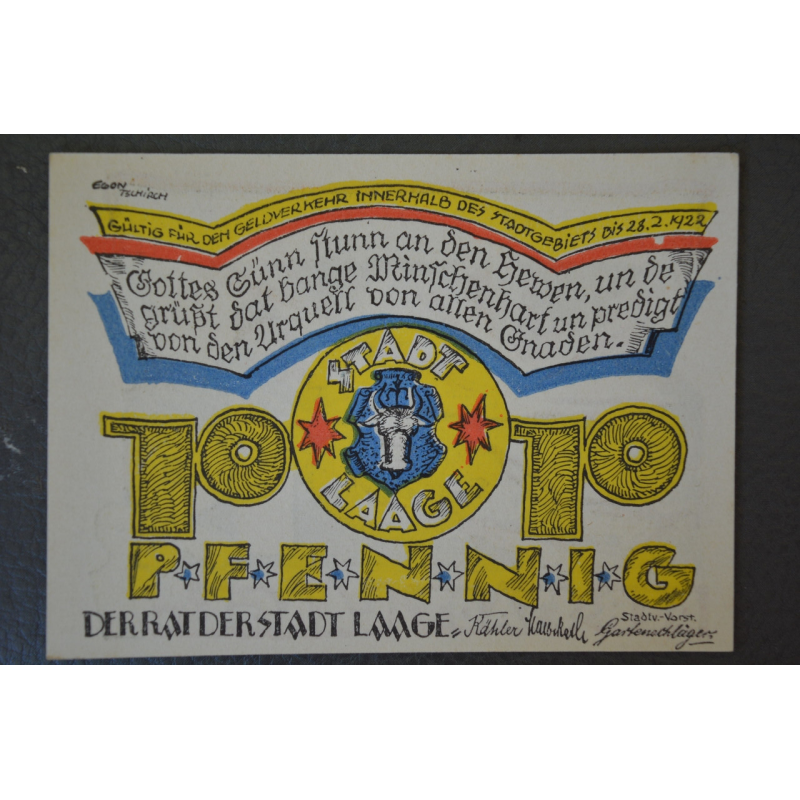 Німеччина. Нотгельд. 10 Pf ( 11 ) Німеччина. Нотгельд. 10 Pf ( 11 )