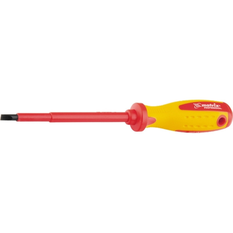 Викрутка Insulated, SL8,0 x 150 мм, CrMo, до 1000 В, двухкомп. рукоятка MATRIX PROFESSIONAL Викрутка Insulated, SL8,0 x 150 мм, CrMo, до 1000 В, двухкомп. рукоятка MATRIX PROFESSIONAL