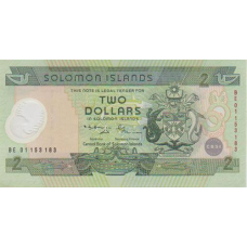 Соломони / Соломоны 2 долара 2001р Р-23 UNC Полімер Пям“ятна“25-річчя Центральному Банку“