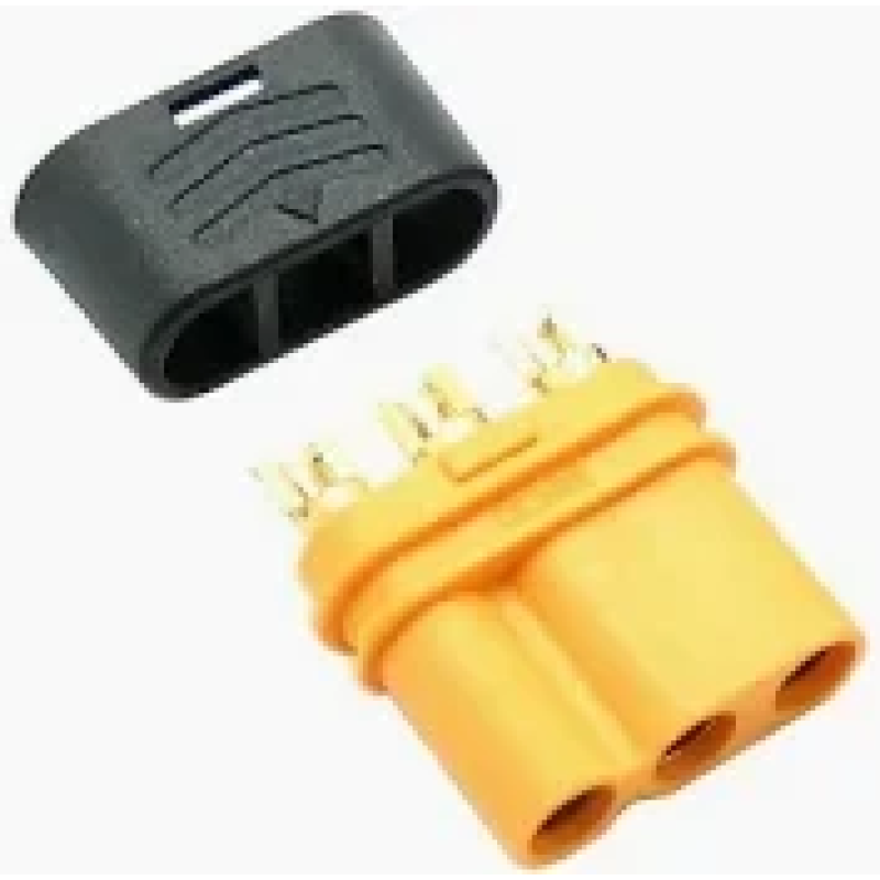Гніздо живлення Amass MR60(F), 3-х контактне, жовте