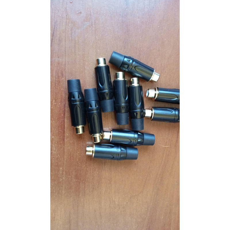 Гніздо RCA gold, метал корпус, чорне Гніздо RCA gold, метал корпус, чорне