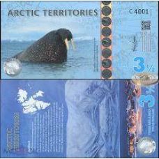 Арктика / Arctic territories 3 1/2 dollars 2014 UNC