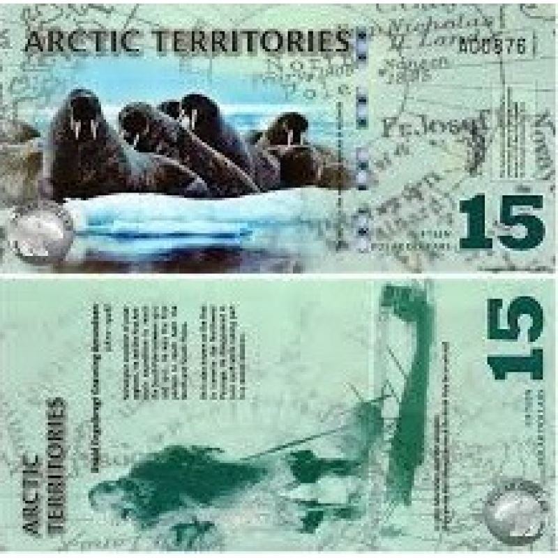 Арктика / Arctic territories 15 dollar 2011 UNC Арктика / Arctic territories 15 dollar 2011 UNC