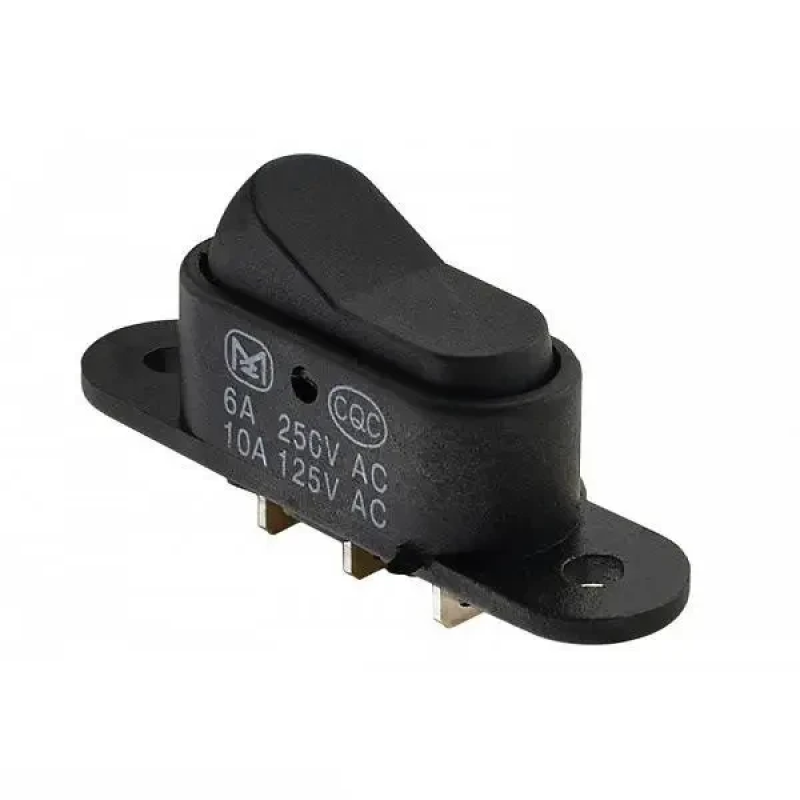 Перемикач Daier KCD1-13-102, ON-ON, 3pin, 6A 250V, чорний Перемикач Daier KCD1-13-102, ON-ON, 3pin, 6A 250V, чорний
