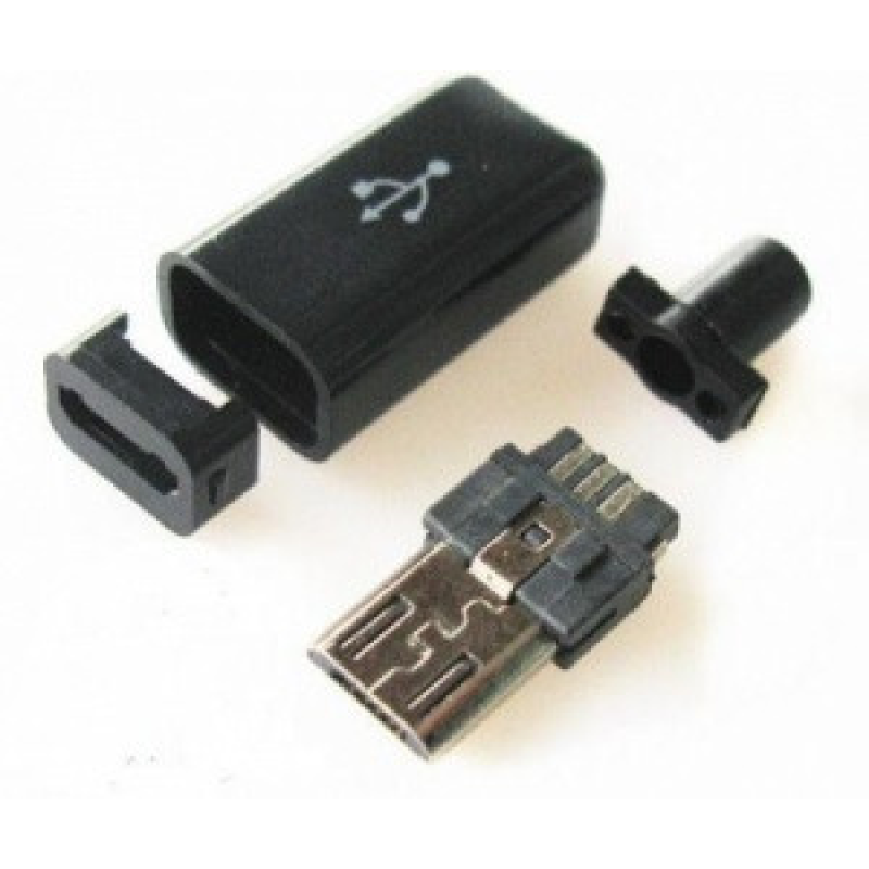 Штекер micro USB 5pin с разборным корпусом