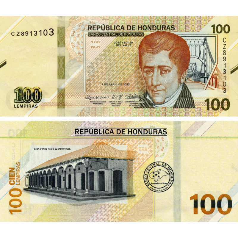 Гондурас 100 лемпіра 2019р UNC Р-100d Гондурас 100 лемпіра 2019р UNC Р-100d