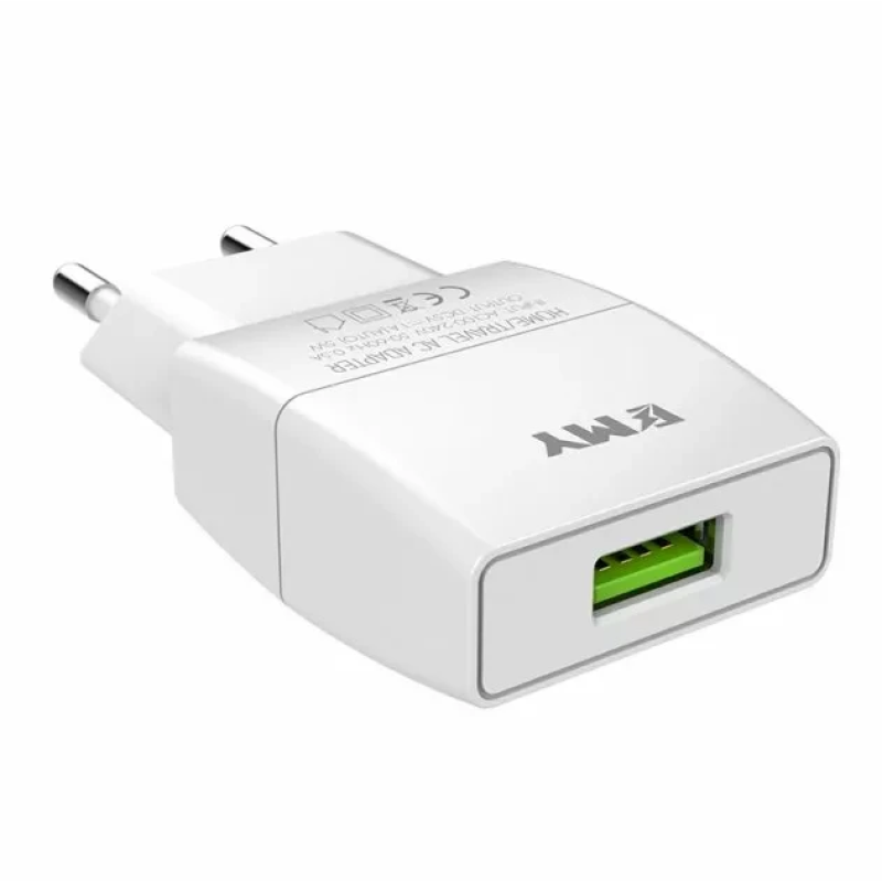 Мережевий зарядний пристрій EMY MY-A101 1a home charger + micro USB cable white (YT-KMY-A101-M)