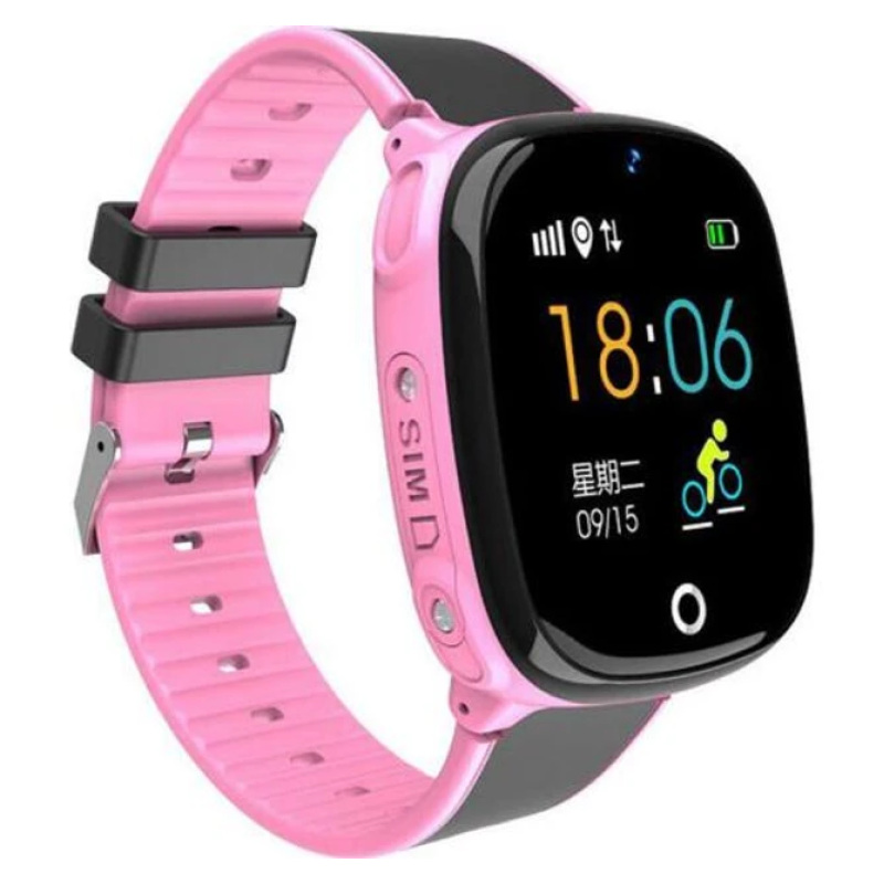Дитячі розумні Смарт-годинники Baby Smart Watch Hw11 Aqua Plus Чорно-рожеві