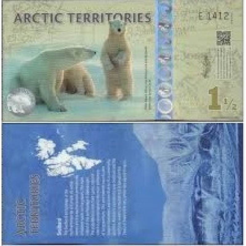 Арктические территории / Арктика 1 1/2 доллара 2014г UNC плімер Арктические территории / Арктика 1 1/2 доллара 2014г UNC плімер