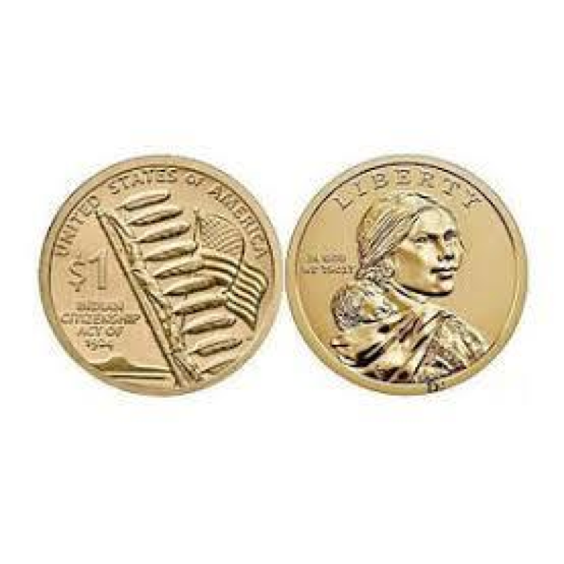 США 1$ 2021 Індичка Сакагавея, Пір“я Орла та Військова служба
