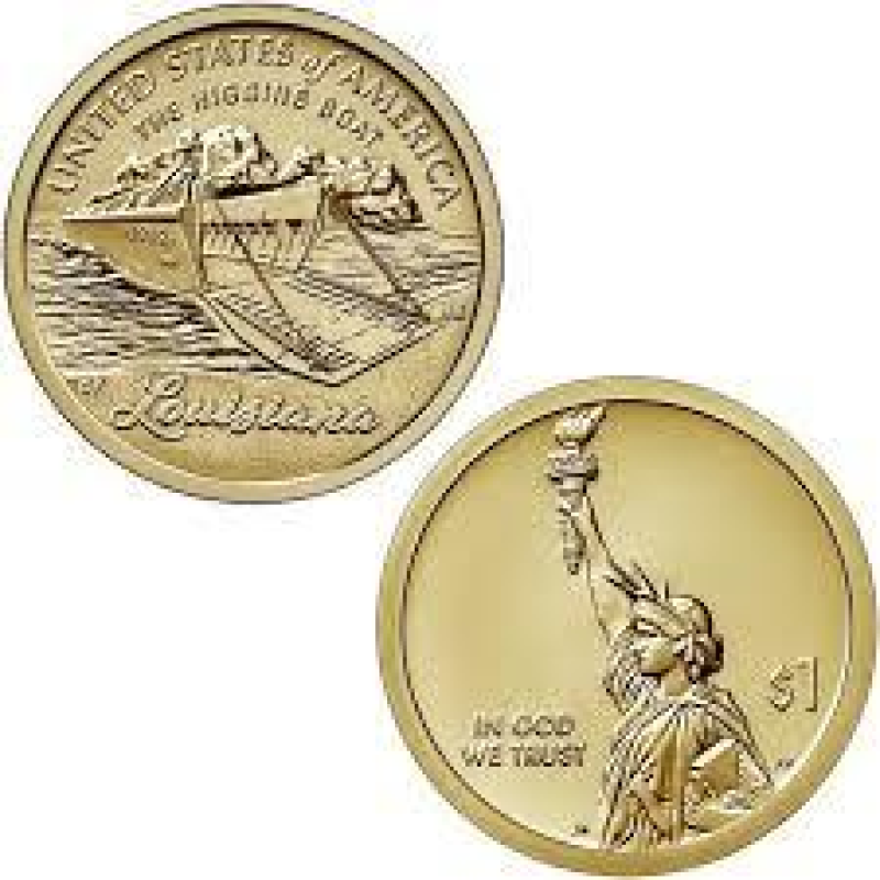 США 1$ 2023 Човен Хігінса, Луїзіана D, серія Американської Інновації США 1$ 2023 Човен Хігінса, Луїзіана D, серія Американської Інновації