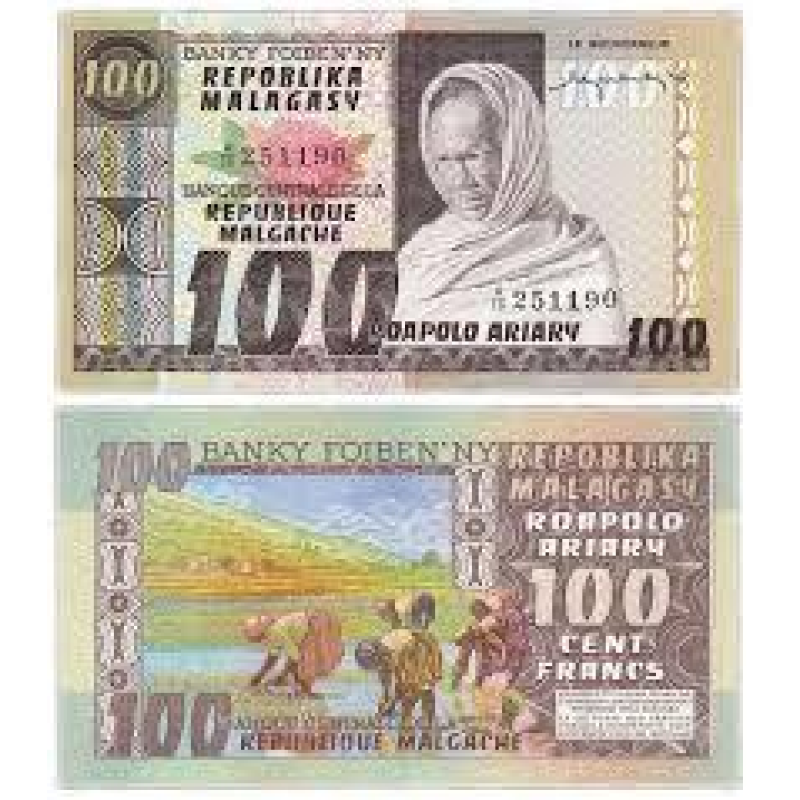 Мадагаскар/Madagascar 100 Ariory 1974 Pick 63a UNC Мадагаскар/Madagascar 100 Ariory 1974 Pick 63a UNC