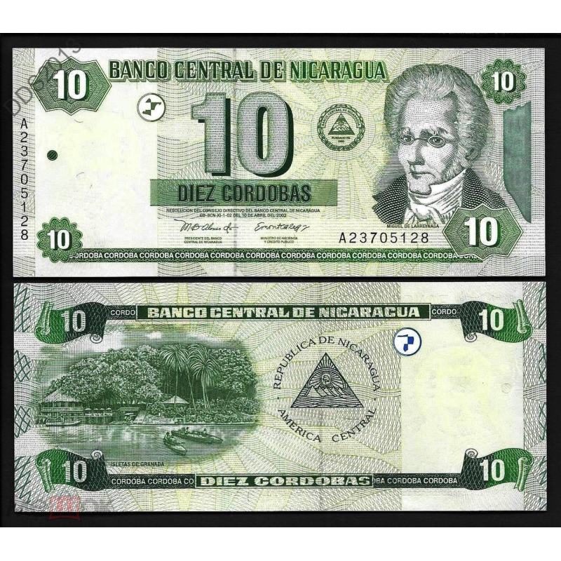 Нікарагуа / Никарагуа 10 кордоба 2002р UNC Р-191 Нікарагуа / Никарагуа 10 кордоба 2002р UNC Р-191