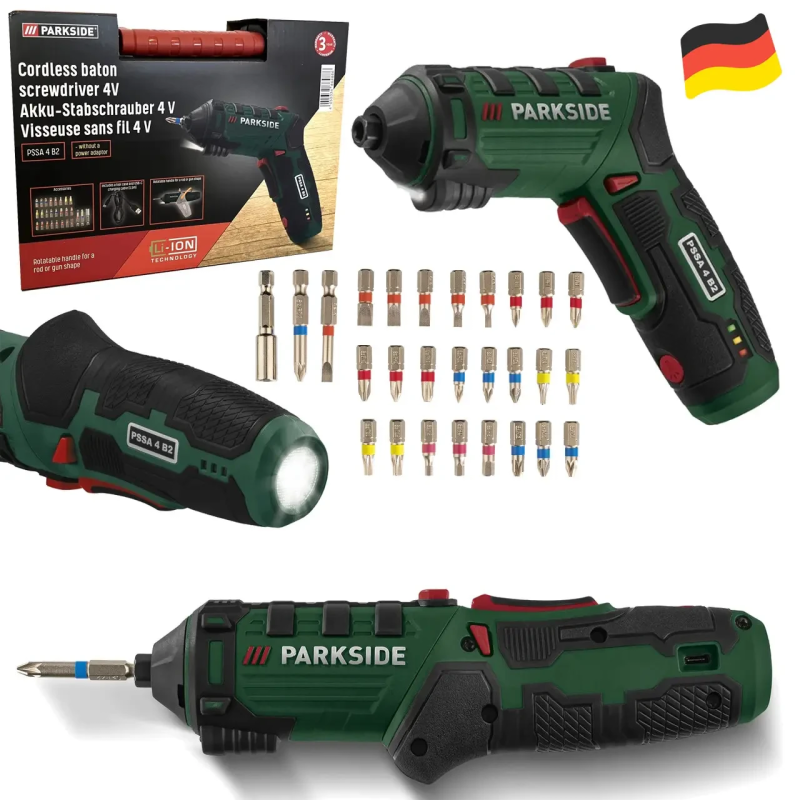 Професійна акумуляторна викрутка, шурупокрут Parkside PSSA 4 B2 (4 V, 1500 mAh,10 Nm, Німеччина) уцінка Професійна акумуляторна викрутка, шурупокрут Parkside PSSA 4 B2 (4 V, 1500 mAh,10 Nm, Німеччина) уцінка