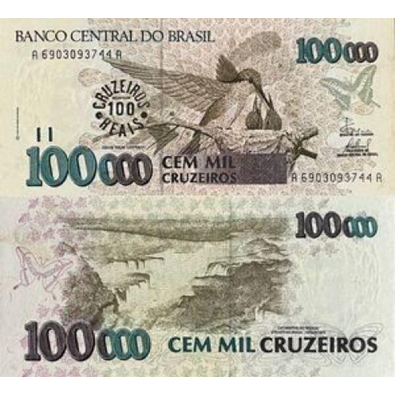 Бразилія/ Brasil 100 Cruzeiros Reais (1993) Pick 238 UNC