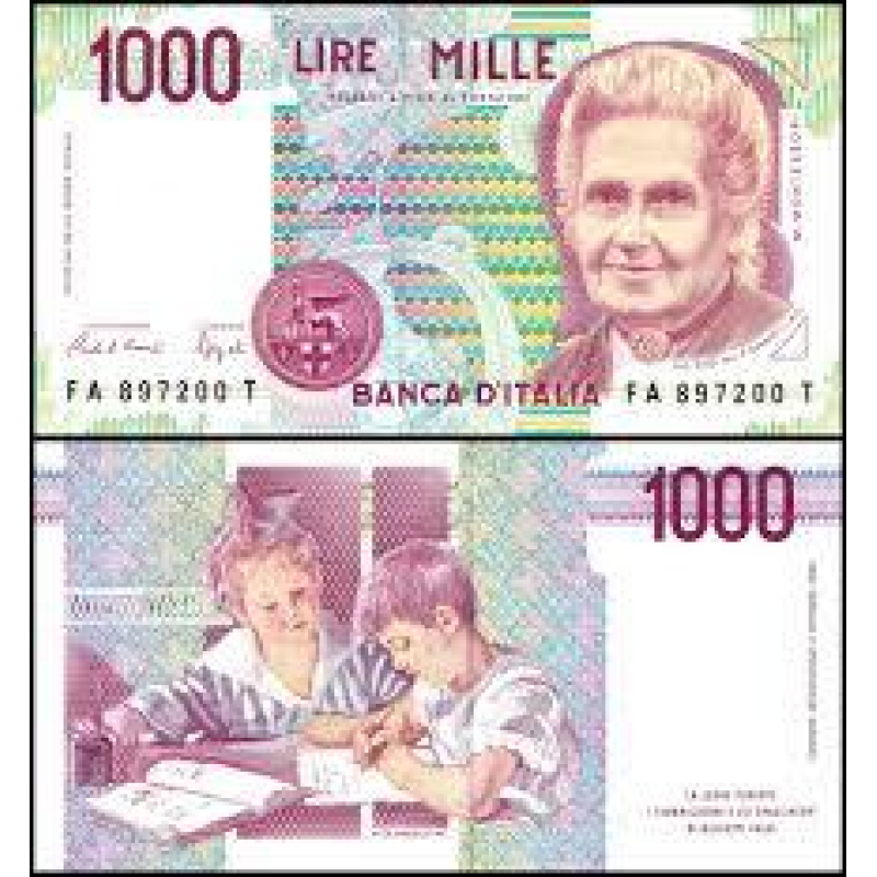 Італія/Italy 1000 Lire 1990 Pick 114 U