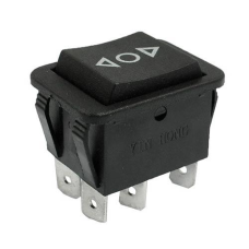 Перемикач KCD2-223, (ON)-OFF-(ON), (6pin) чорний