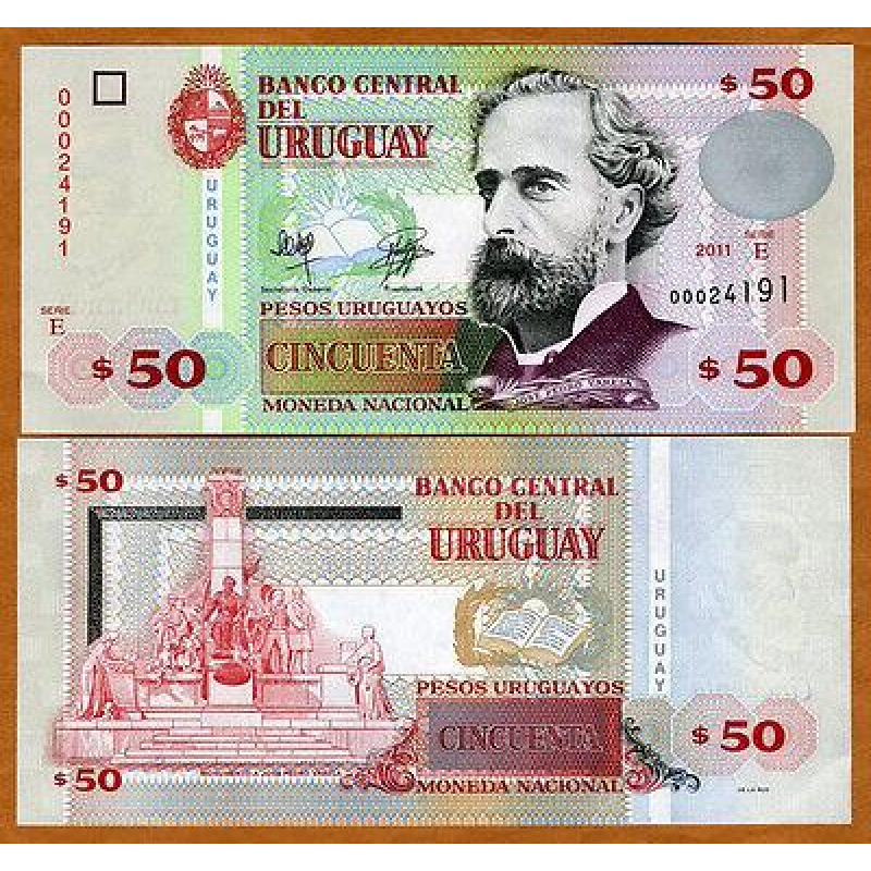 Уругвай / Uruguay 50 Pesos Uruguayos 2011 Pick 87b UNC Уругвай / Uruguay 50 Pesos Uruguayos 2011 Pick 87b UNC