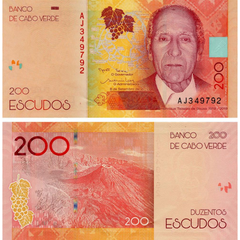 Кабо-Верде 200 ескудо  2019р UNC Р-76а