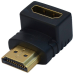 Перехідник , HDMI штекер - гніздо HDMI, gold, кутовий, пластик Перехідник , HDMI штекер - гніздо HDMI, gold, кутовий, пластик