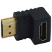 Перехідник , HDMI штекер - гніздо HDMI, gold, кутовий, пластик Перехідник , HDMI штекер - гніздо HDMI, gold, кутовий, пластик