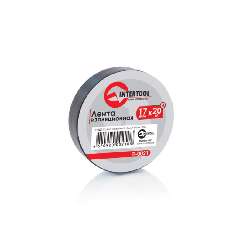 Стрічка ізоляційна Intertool — 20 м x 17 x 0,15 мм чорна Стрічка ізоляційна Intertool — 20 м x 17 x 0,15 мм чорна