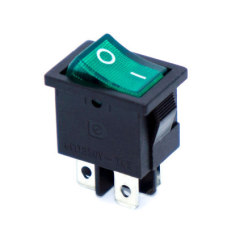 Перемикач Daier KCD1-4-201N, з підсвіткою, ON-OFF, 4pin, 6A 250V, зелений