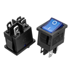 Перемикач Daier KCD1-4-201N, з підсвіткою, ON-OFF, 4pin, 6A 250V, синій