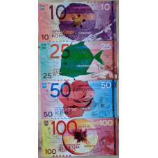 Bueno Chini Буено Чині — набір 4 банкноти 10 25 50 100 Rombo 2020 — Polymer — Fantasy Note — UNC
