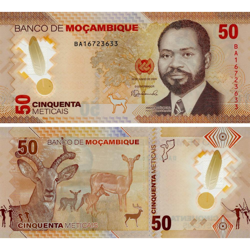 Зовні 50 метікалів 2024 Полімер UNC Косулі (PW156) Зовні 50 метікалів 2024 Полімер UNC Косулі (PW156)