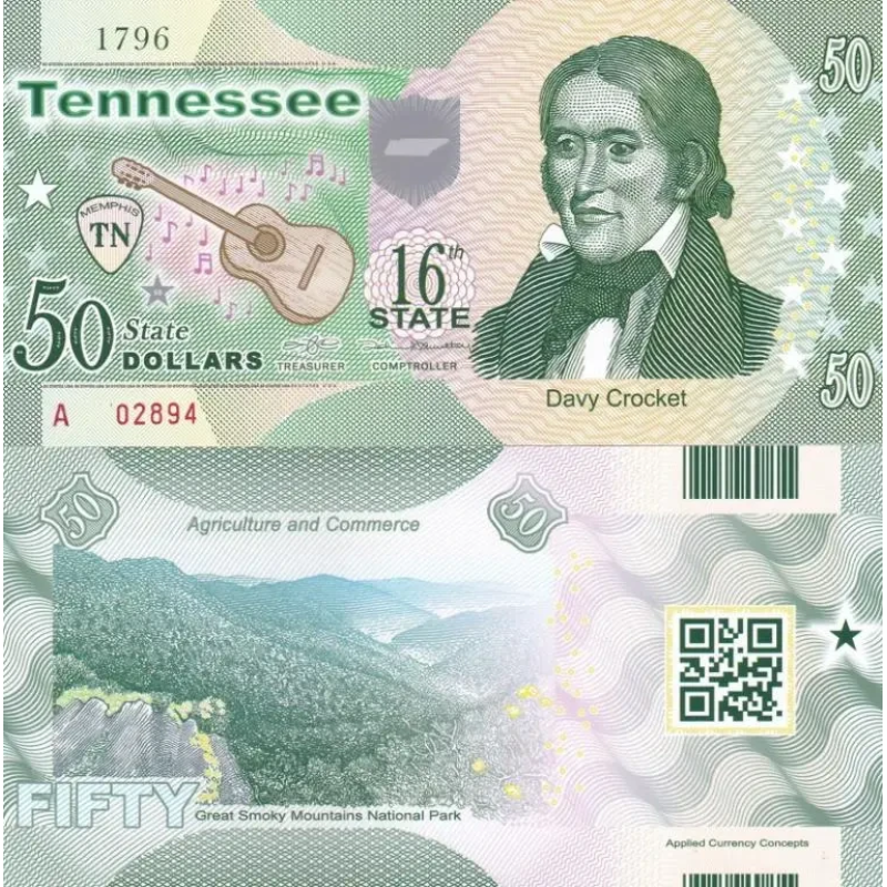 Fantasy/США — 50 Dollars 2014 — 16th state Tennessee — Polymer — Сувенір — UNC Fantasy/США — 50 Dollars 2014 — 16th state Tennessee — Polymer — Сувенір — UNC