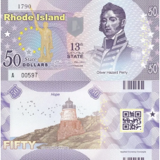 Fantasy/США — 50 Dollars 2014 — 13th state Rhode Island — Polymer — Сувенір — aUNC