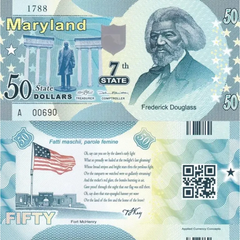 Fantasy/США — 50 Dollars 2014 — 7th state Maryland — Polymer — Сувенір — aUNC Fantasy/США — 50 Dollars 2014 — 7th state Maryland — Polymer — Сувенір — aUNC