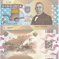 Fantasy/США — 50 Dollars 2014 — 10th state Virginia — Polymer — Сувенір — aUNC