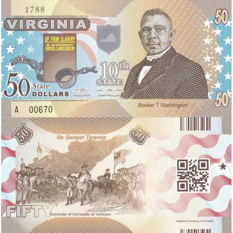 Fantasy/США — 50 Dollars 2014 — 10th state Virginia — Polymer — Сувенір — aUNC Fantasy/США — 50 Dollars 2014 — 10th state Virginia — Polymer — Сувенір — aUNC