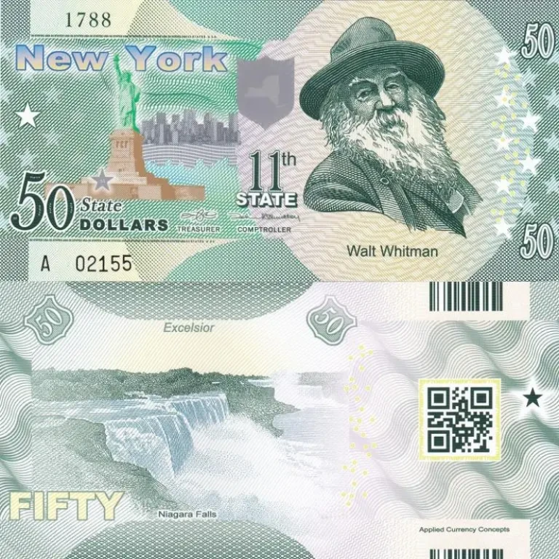 Fantasy/США — 50 Dollars 2014 — 11th state New York — Polymer — Сувенір — UNC Fantasy/США — 50 Dollars 2014 — 11th state New York — Polymer — Сувенір — UNC