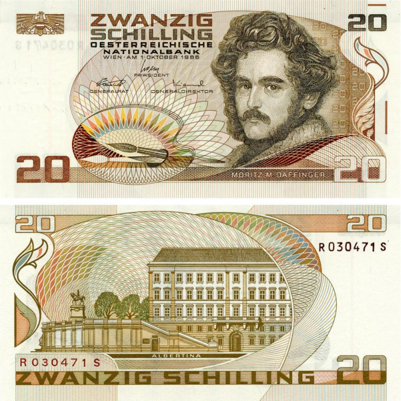 Австрия 20 шиллингов 1986 UNC
