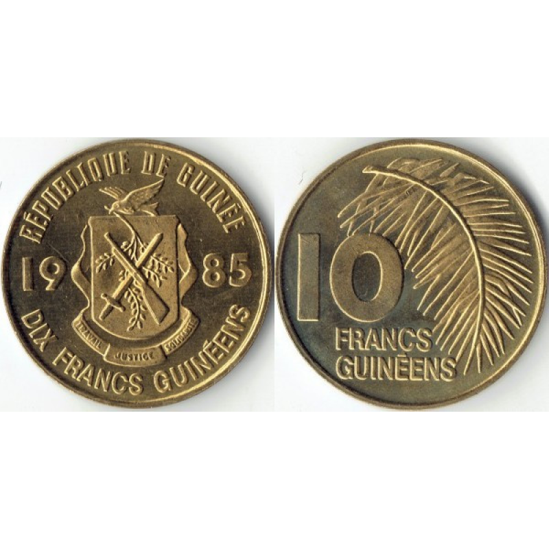 GuineaUNія — 10 Francs 1985 UNC GuineaUNія — 10 Francs 1985 UNC