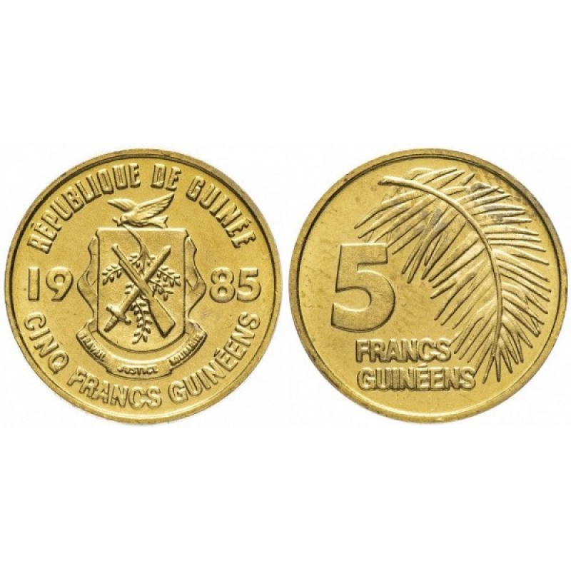 Guinea Гвинея - 5 Francs 1985 UNC Guinea Гвинея - 5 Francs 1985 UNC