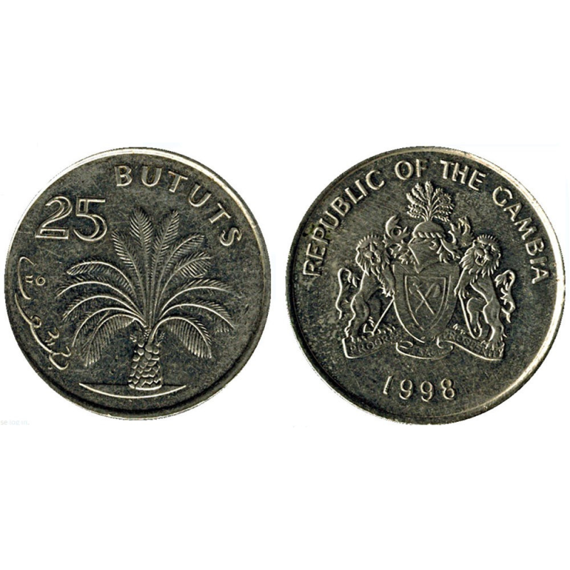 Гамбія 25 бутутів 1998 AU-UNC Гамбія 25 бутутів 1998 AU-UNC