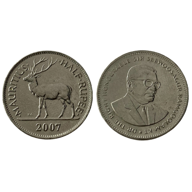 1/2 рупії 2007 Маврикій 1/2 рупії 2007 Маврикій