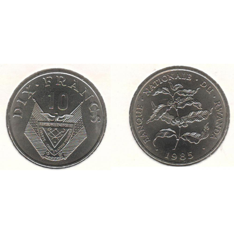 Руанда 10 рейхсів 1985