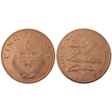 5бурсів 1987 Руанда UNC