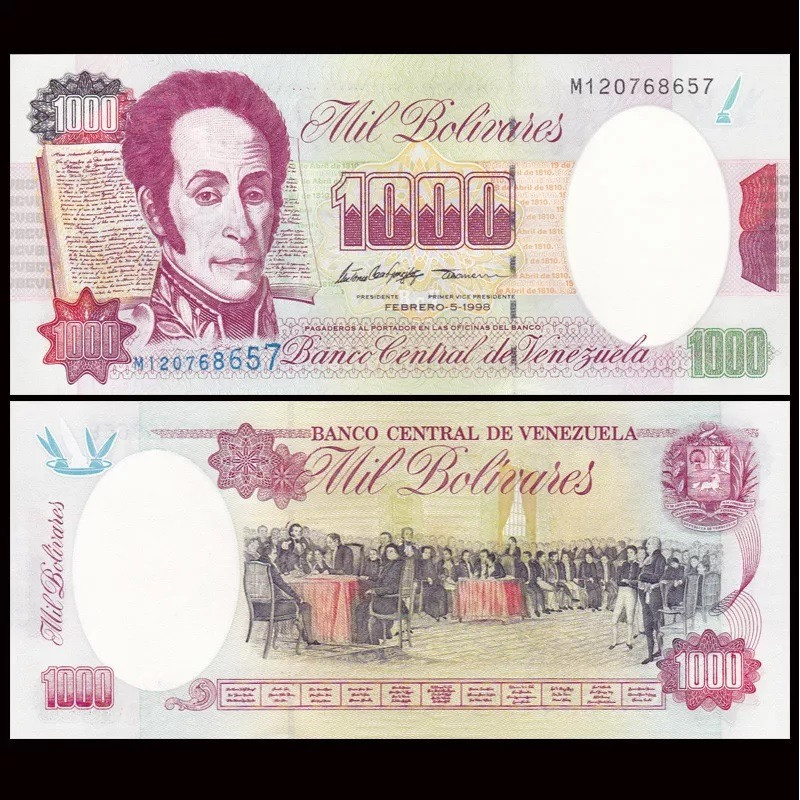 Венесуела/Венесуела/Venezuela 1000 bolivares 1998 Pick 76c UNC Венесуела/Венесуела/Venezuela 1000 bolivares 1998 Pick 76c UNC