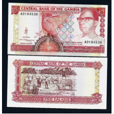 Гамбія / Гамбия 5 даласі 1991-95р UNC Р-12b