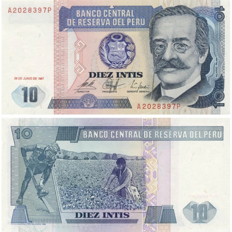 Перу / Peru 10 Intis 1987 Pick 129 UNC Перу / Peru 10 Intis 1987 Pick 129 UNC