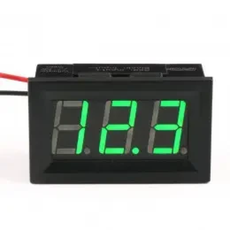 Вольтметр 27014G цифровий 4,5-30V вбудований (два дроти) Зелений Вольтметр 27014G цифровий 4,5-30V вбудований (два дроти) Зелений