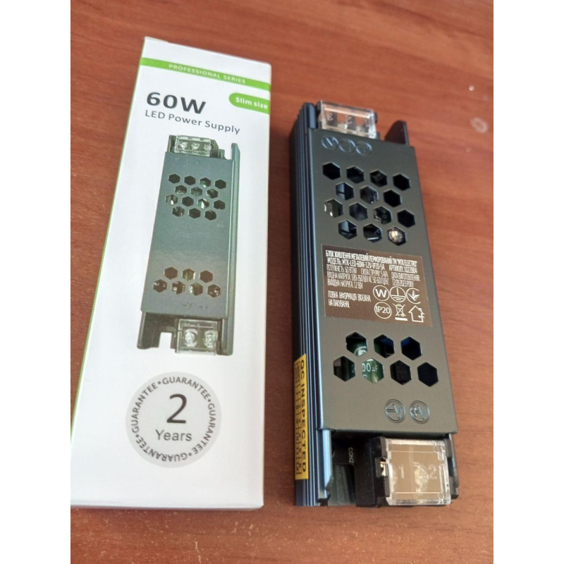 Блок живлення для LED 12V - 5 А - 60W IP20 МТК
