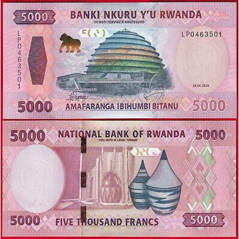 Руанда/Rwanda 5000 Francs 2024 Pick 45 UNC Руанда/Rwanda 5000 Francs 2024 Pick 45 UNC